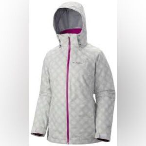 Columbia Women's Light Gray Ski Jacket with Pink Trim 3 in 1